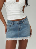 Dobabies--Miyuki Denim Mini Skirt Mid Wash