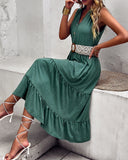 Dobabies-Summer Vacation Dress Casual Dress Sleeveless green beach outfit