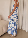 Dobabies-Summer Vacation Dress Casual Dress Azure Dream - Geometric Print Maxi Dress