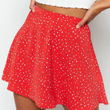 Dobabies-hoco dresses BACK TO SCHOOL OUTFITS-- Red Rush Printed Mini Skirt