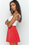 Dobabies-hoco dresses BACK TO SCHOOL OUTFITS-- Red Rush Printed Mini Skirt