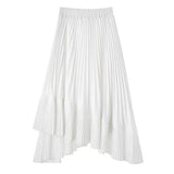 BACK TO SCHOOL OUTFITS-DOBABIES- Reno Pleated Asymmetrical Long Skirt